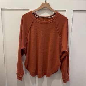 Pilcro by Anthropologie Long Sleeve Shirt in Burnt Orange
